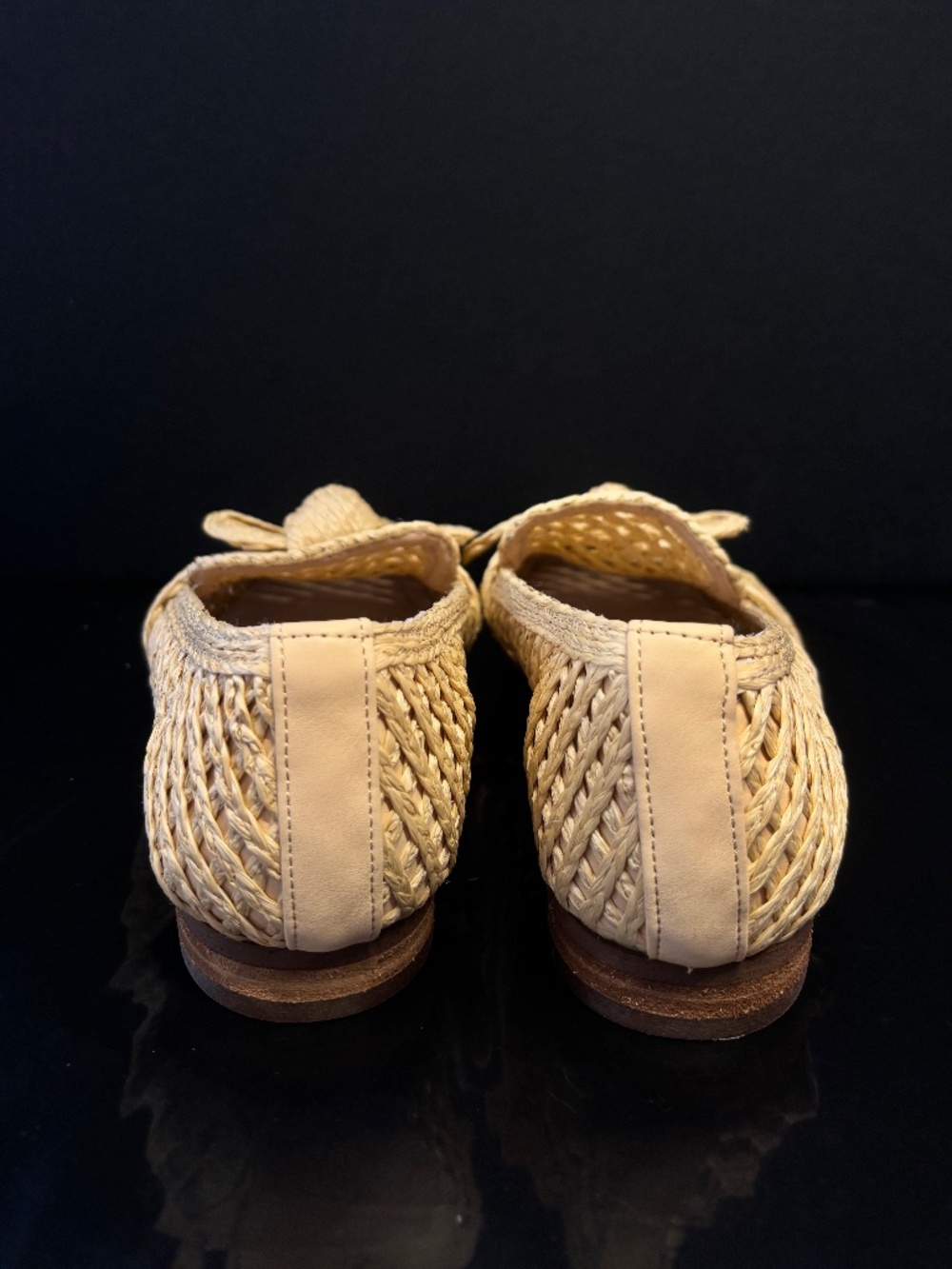 Charles David NWOB Raffia Woven Loafer Flats Knot Natural Tan Size 6 - Picture 7 of 14